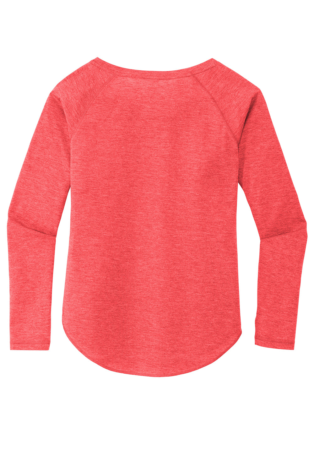 Sport-Tek LST400LS Womens Moisture Wicking Long Sleeve Scoop Neck T-Shirt Heather True Red Flat Back