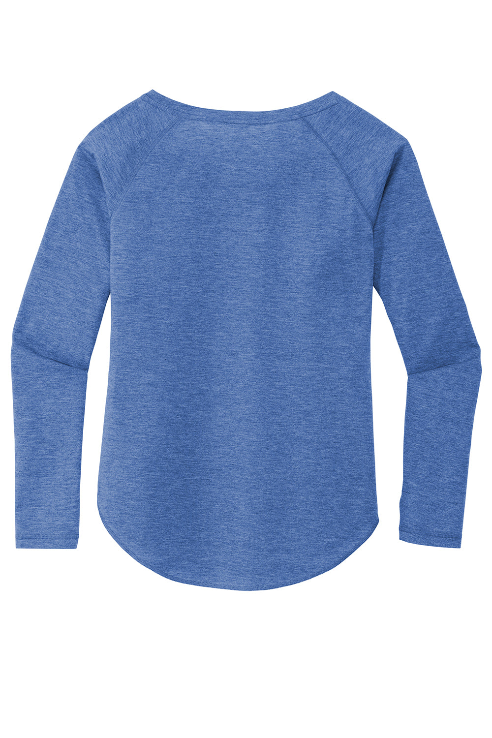 Sport-Tek LST400LS Womens Moisture Wicking Long Sleeve Scoop Neck T-Shirt Heather True Royal Blue Flat Back