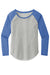 Sport-Tek LST400LS Womens Moisture Wicking Long Sleeve Scoop Neck T-Shirt Heather Light Grey/Heather True Royal Blue Flat Front