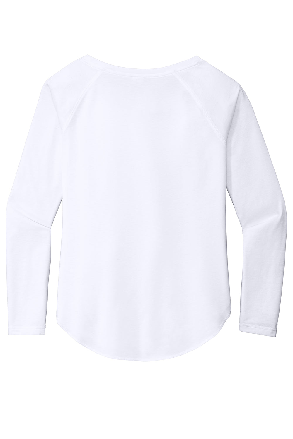 Sport-Tek LST400LS Womens Moisture Wicking Long Sleeve Scoop Neck T-Shirt White Flat Back