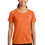 Sport-Tek Womens Moisture Wicking Short Sleeve Scoop Neck T-Shirt - Heather Deep Orange