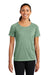 Sport-Tek LST400 Womens Moisture Wicking Short Sleeve Scoop Neck T-Shirt Heather Forest Green Model Front