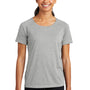 Sport-Tek Womens Moisture Wicking Short Sleeve Scoop Neck T-Shirt - Heather Light Grey