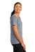 Sport-Tek LST400 Womens Moisture Wicking Short Sleeve Scoop Neck T-Shirt Heather True Navy Blue Model Side