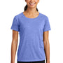 Sport-Tek Womens Moisture Wicking Short Sleeve Scoop Neck T-Shirt - Heather True Royal Blue