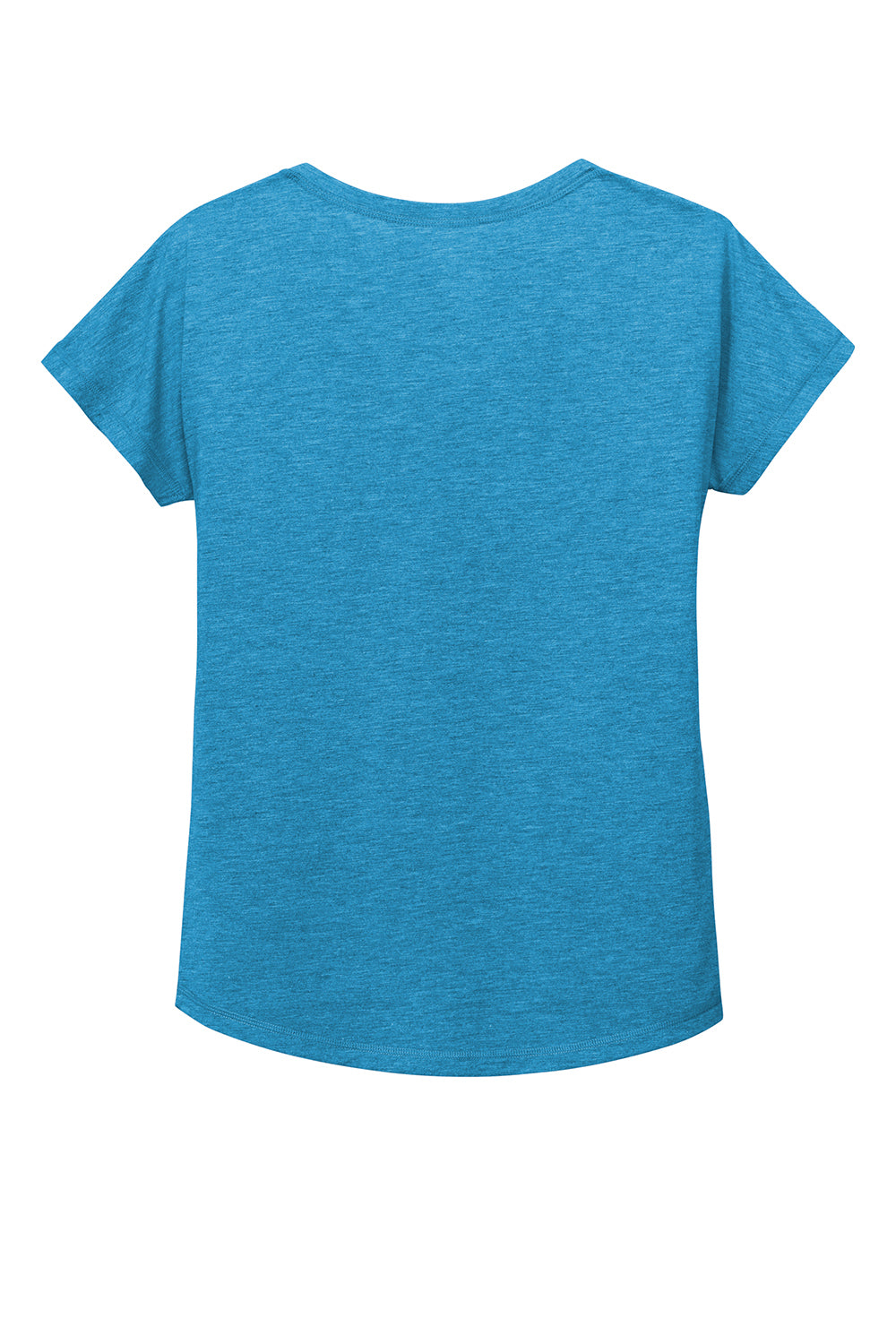 Sport-Tek LST401 Womens Moisture Wicking Short Sleeve V-Neck T-Shirt Heather Pond Blue Flat Back