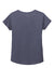 Sport-Tek LST401 Womens Moisture Wicking Short Sleeve V-Neck T-Shirt Heather True Navy Blue Flat Back