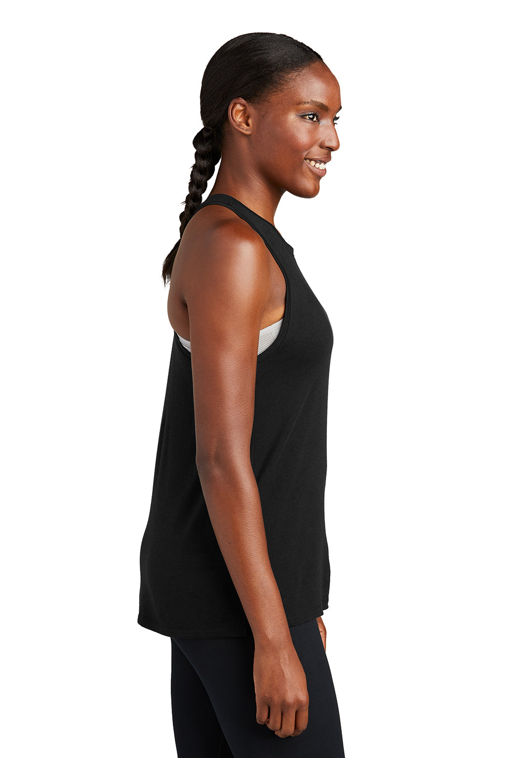 Sport-Tek LST402 Womens Moisture Wicking Tank Top Black Model Side