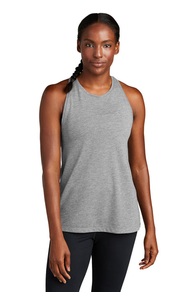 Sport-Tek LST402 Womens Moisture Wicking Tank Top Heather Light Grey Model Front