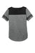 Sport-Tek LST403 Womens Fan Moisture Wicking Short Sleeve Crewneck T-Shirt Heather Dark Grey/Black Flat Back