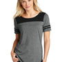 Sport-Tek Womens Fan Moisture Wicking Short Sleeve Crewneck T-Shirt - Heather Dark Grey/Black