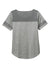 Sport-Tek LST403 Womens Fan Moisture Wicking Short Sleeve Crewneck T-Shirt Heather Light Grey/Heather Dark Grey Flat Back