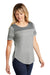 Sport-Tek LST403 Womens Fan Moisture Wicking Short Sleeve Crewneck T-Shirt Heather Light Grey/Heather Dark Grey Model 3q