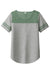 Sport-Tek LST403 Womens Fan Moisture Wicking Short Sleeve Crewneck T-Shirt Heather Light Grey/Heather Forest Green Flat Front