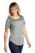 Sport-Tek LST403 Womens Fan Moisture Wicking Short Sleeve Crewneck T-Shirt Heather Light Grey/Heather Forest Green Model 3q