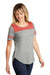 Sport-Tek LST403 Womens Fan Moisture Wicking Short Sleeve Crewneck T-Shirt Heather Light Grey/Heather True Red Model 3q