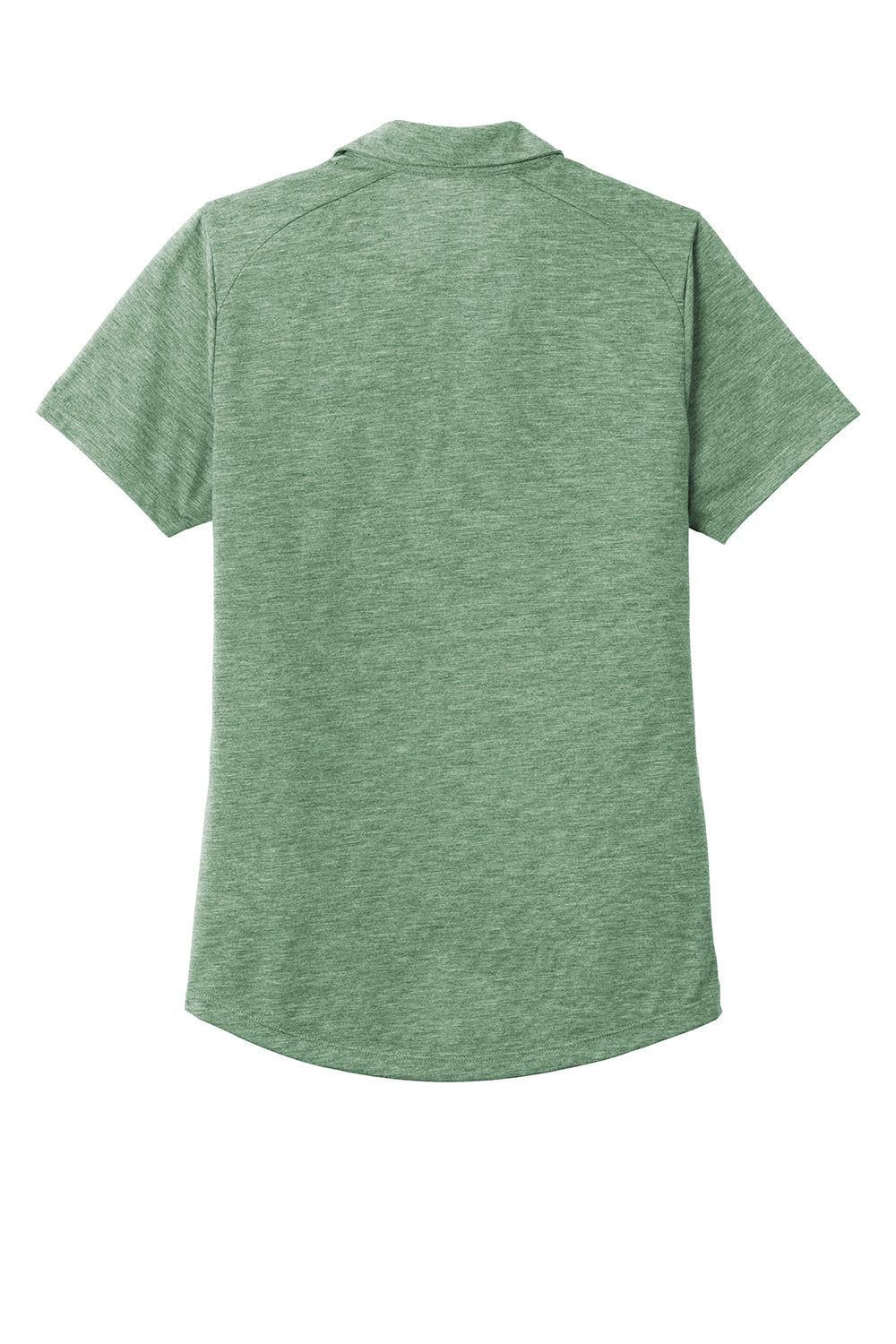 Sport-Tek LST405 Womens Moisture Wicking Short Sleeve Polo Shirt Heather Forest Green Flat Back