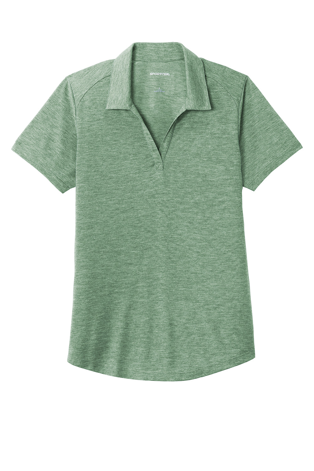 Sport-Tek LST405 Womens Moisture Wicking Short Sleeve Polo Shirt Heather Forest Green Flat Front