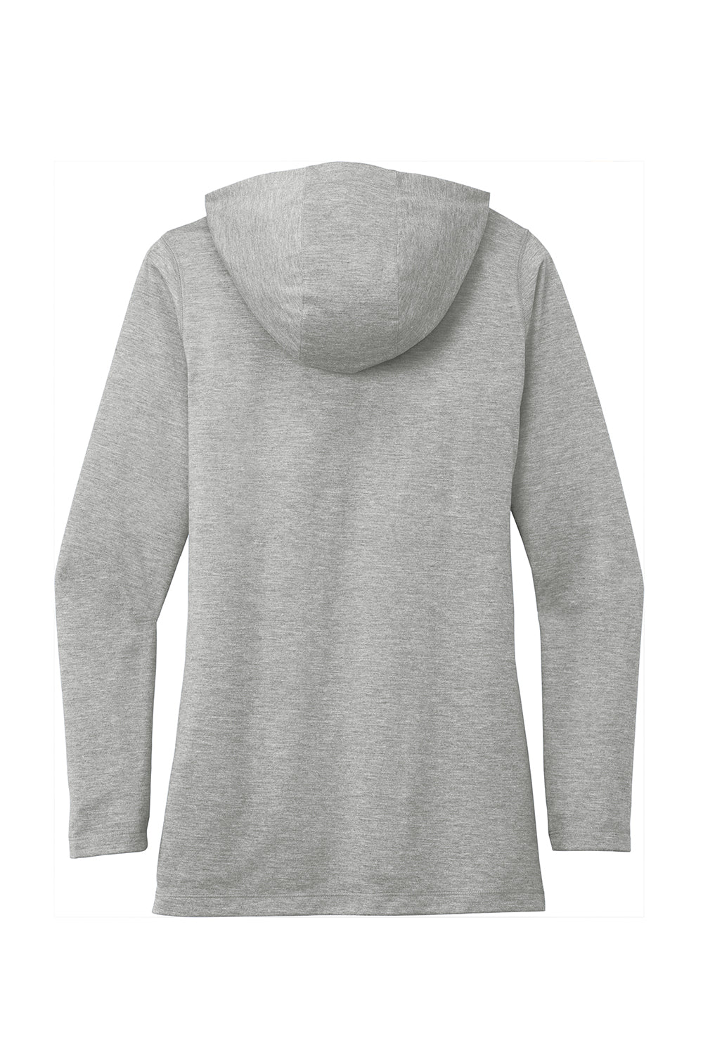 Sport-Tek LST406 Womens Moisture Wicking Cowl Neck Long Sleeve T-Shirt Heather Light Grey Flat Back