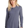 Sport-Tek Womens Moisture Wicking Cowl Neck Long Sleeve T-Shirt - Heather True Navy Blue