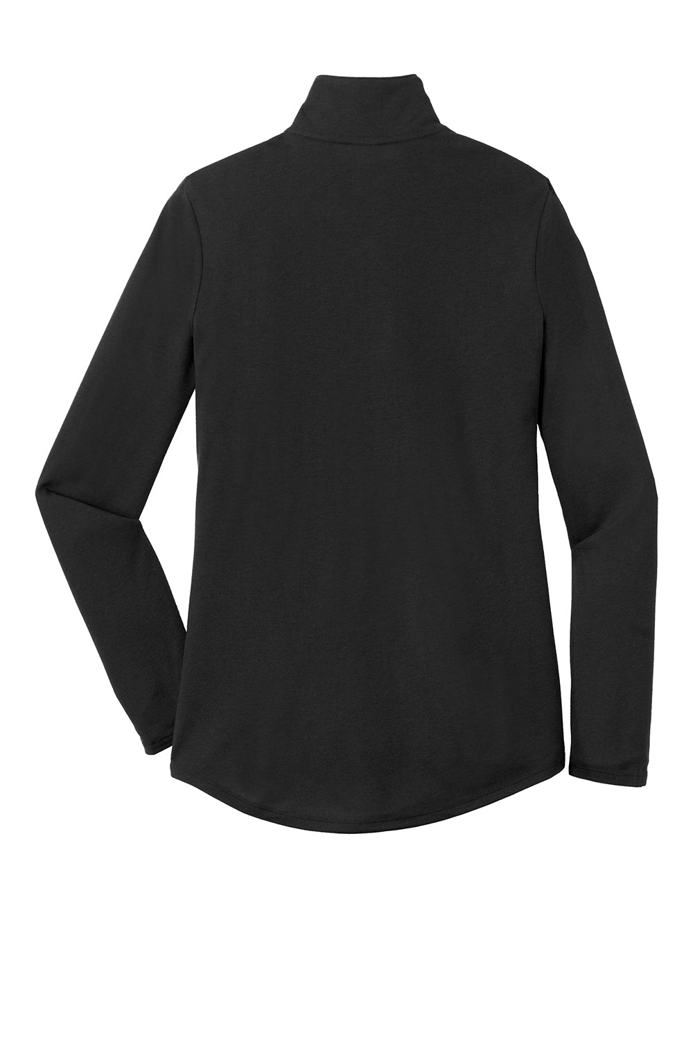 Sport-Tek LST407 Womens Moisture Wicking 1/4 Zip Sweatshirt Black Flat Back