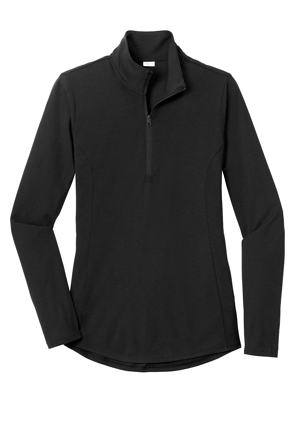 Sport-Tek LST407 Womens Moisture Wicking 1/4 Zip Sweatshirt Black Flat Front