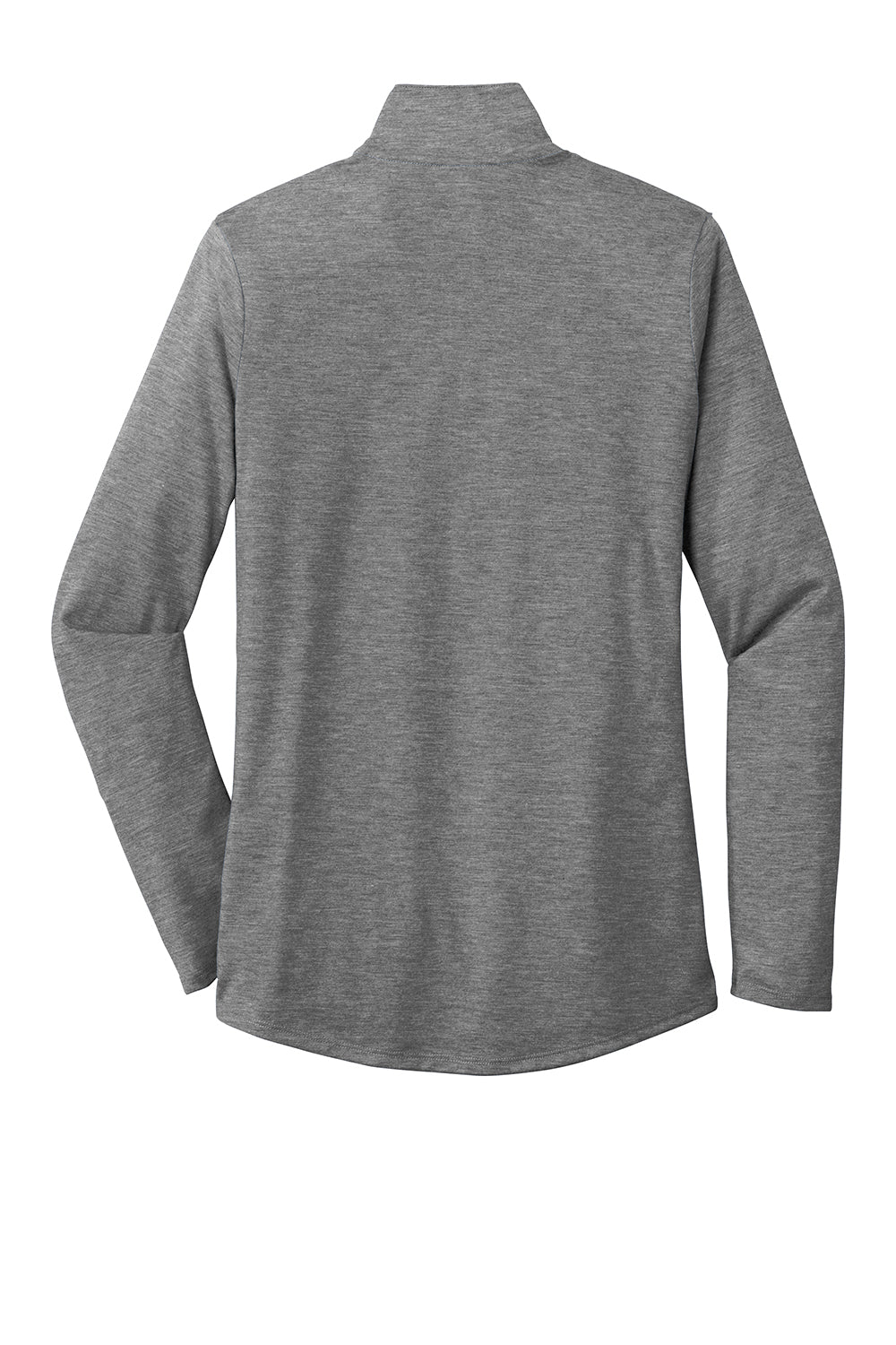 Sport-Tek LST407 Womens Moisture Wicking 1/4 Zip Sweatshirt Heather Dark Grey Flat Back