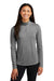 Sport-Tek LST407 Womens Moisture Wicking 1/4 Zip Sweatshirt Heather Dark Grey Model Front