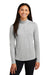 Sport-Tek LST407 Womens Moisture Wicking 1/4 Zip Sweatshirt Heather Light Grey Model Front