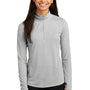 Sport-Tek Womens Moisture Wicking 1/4 Zip Sweatshirt - Heather Light Grey