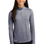 Sport-Tek Womens Moisture Wicking 1/4 Zip Sweatshirt - Heather True Navy Blue