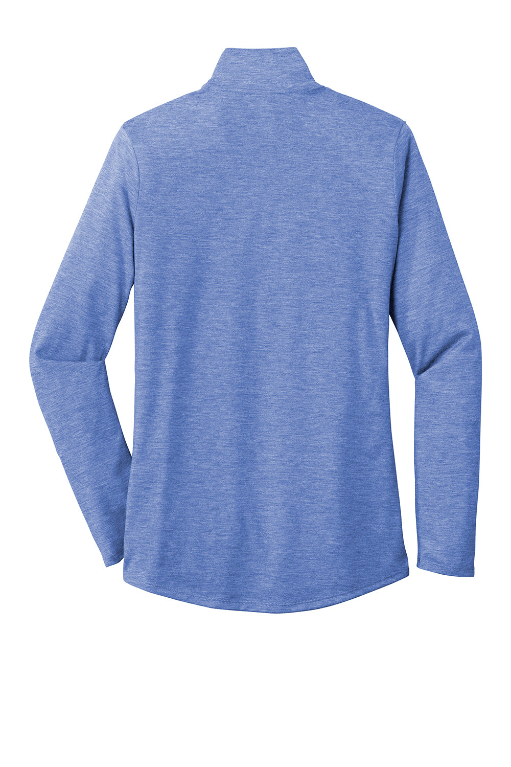 Sport-Tek LST407 Womens Moisture Wicking 1/4 Zip Sweatshirt Heather True Royal Blue Flat Back