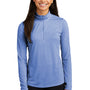 Sport-Tek Womens Moisture Wicking 1/4 Zip Sweatshirt - Heather True Royal Blue