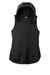 Sport-Tek LST410 Womens Draft Moisture Wicking Hooded Tank Top Hoodie Black Flat Front