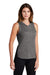 Sport-Tek LST410 Womens Draft Moisture Wicking Hooded Tank Top Hoodie Black/Heather Dark Grey Model 3q