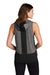 Sport-Tek LST410 Womens Draft Moisture Wicking Hooded Tank Top Hoodie Black/Heather Dark Grey Model Back