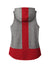 Sport-Tek LST410 Womens Draft Moisture Wicking Hooded Tank Top Hoodie True Red/Heather Dark Grey Flat Back