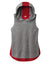 Sport-Tek LST410 Womens Draft Moisture Wicking Hooded Tank Top Hoodie True Red/Heather Dark Grey Flat Front