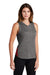 Sport-Tek LST410 Womens Draft Moisture Wicking Hooded Tank Top Hoodie True Red/Heather Dark Grey Model 3q