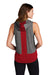 Sport-Tek LST410 Womens Draft Moisture Wicking Hooded Tank Top Hoodie True Red/Heather Dark Grey Model Back