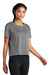 Sport-Tek LST411 Womens Draft Crop Short Sleeve Crewneck T-Shirt Dark Grey Model 3q