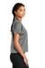 Sport-Tek LST411 Womens Draft Crop Short Sleeve Crewneck T-Shirt Dark Grey Model Side