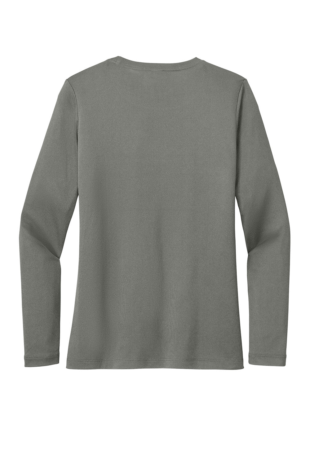 Sport-Tek LST420LS Womens Posi-UV Pro Long Sleeve Crewneck T-Shirt Dark Smoke Grey Flat Back