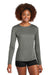 Sport-Tek LST420LS Womens Posi-UV Pro Long Sleeve Crewneck T-Shirt Dark Smoke Grey Model Front