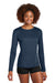 Sport-Tek LST420LS Womens Posi-UV Pro Long Sleeve Crewneck T-Shirt True Navy Blue Model Front