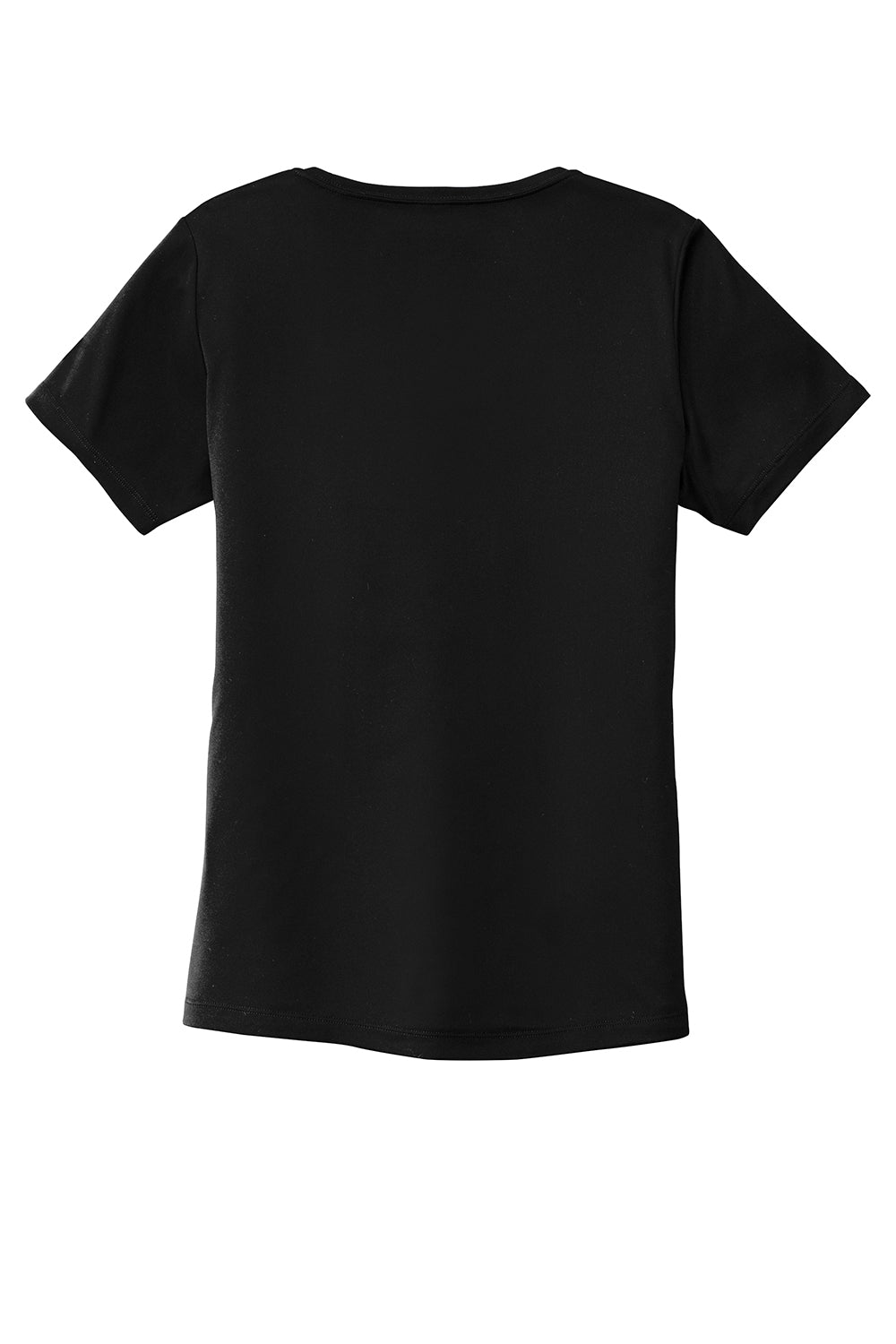 Sport-Tek LST420 Womens Moisture Wicking Short Sleeve Scoop Neck T-Shirt Black Flat Back