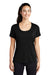 Sport-Tek LST420 Womens Moisture Wicking Short Sleeve Scoop Neck T-Shirt Black Model Front