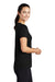 Sport-Tek LST420 Womens Moisture Wicking Short Sleeve Scoop Neck T-Shirt Black Model Side