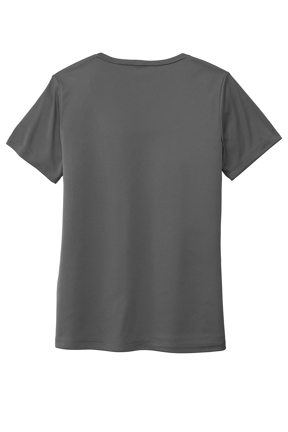 Sport-Tek LST420 Womens Moisture Wicking Short Sleeve Scoop Neck T-Shirt Dark Smoke Grey Flat Back