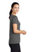 Sport-Tek LST420 Womens Moisture Wicking Short Sleeve Scoop Neck T-Shirt Dark Smoke Grey Model Side